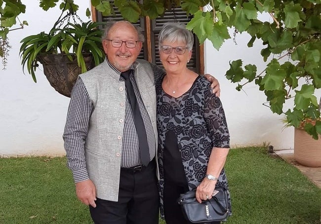 Prof. Piet le Roux en sy vrou, Queenie. Foto: Verskaf