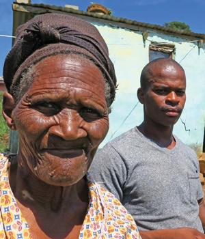 Nomashefu Ntingiso and grandson Bongani Njima live in a cracked home made of mud and sticks in Mbizana in the rural Eastern Cape 
PHOTO: LUBABALO NGCUKANA
