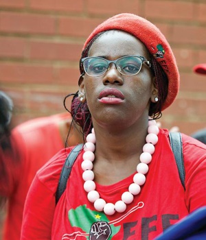 EFF student command leader Wenzile Madonsela says the Afrikaans language issue on campus is likely to cause a war 
PHOTO: Deaan Vivier