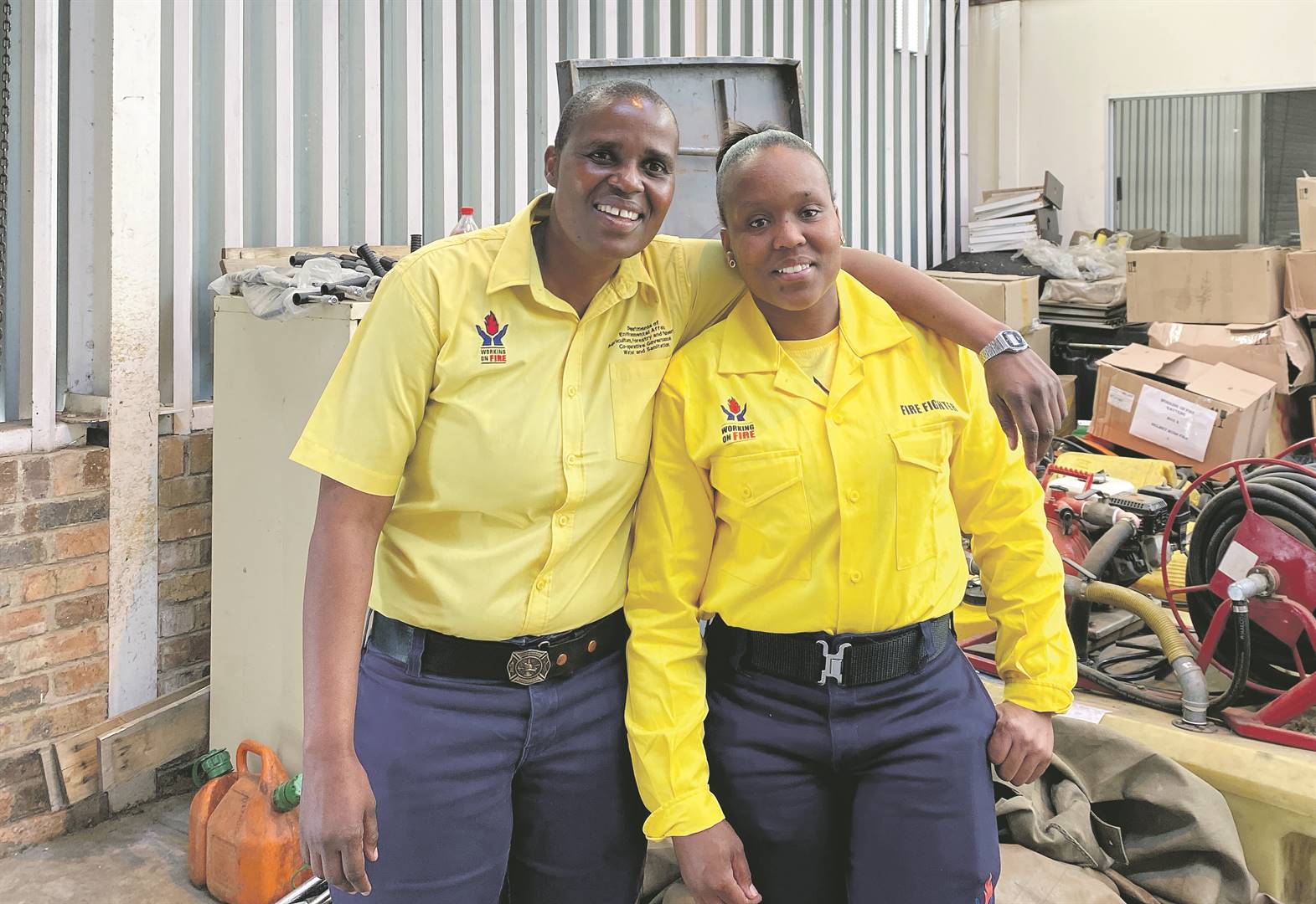 Fire women:  Khomotso Moagi and Ntebo Kwanaite of Working on Fire. Photo: Phumlani S Langa