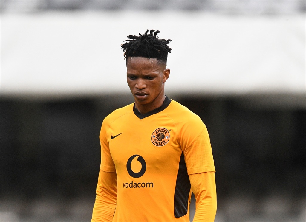 Austin Dube of Kaizer Chiefs during the DStv Premiership match between Amazulu and Kaizer Chiefs  at Jonsson Kings Park on October 02, 2021 in Durban, South Africa. 