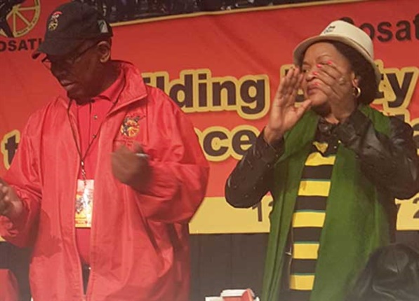 ANC national chairperson Baleka Mbete at the Cosatu special national congress.<br />