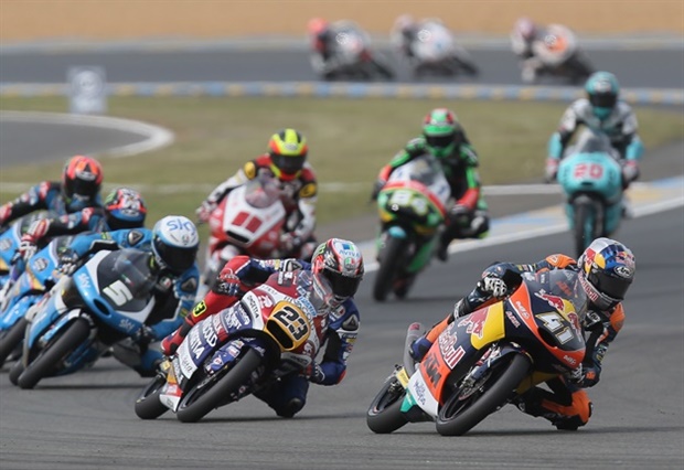 This just in: South Africa's Brad Binder won the British GP in Moto3. Congratualtions, Brad!