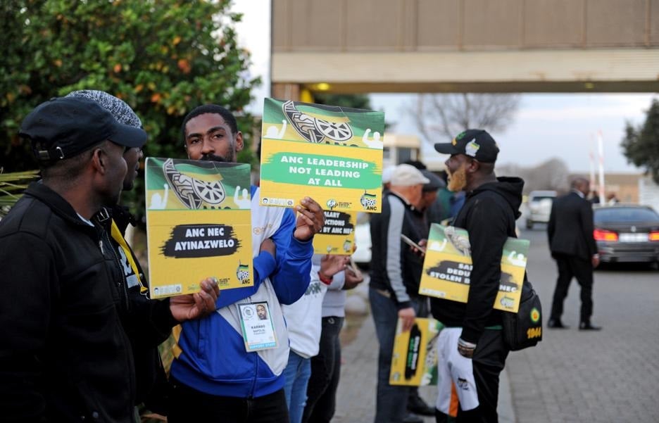 ANC Luthuli House employees picket because of unpaid salaries at the party's policy conference gala dinner at Nasrec. Photo: Tebogo Letsie/City Press
