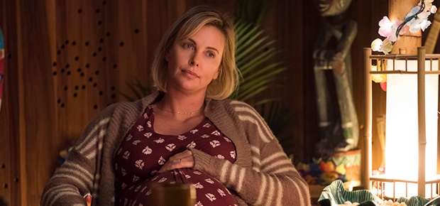Charlize Theron in a scene from the movie Tully. (AP)