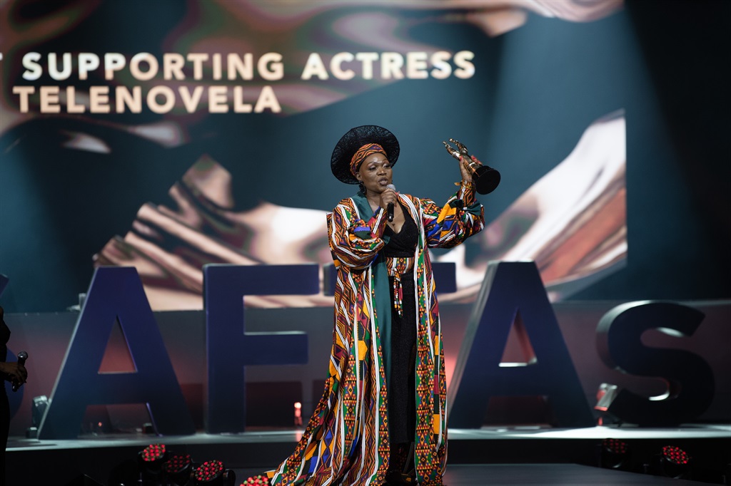 Deli Malinga won Best Supporting Actress in a Telenovela.  Photo by Trevor Kunene