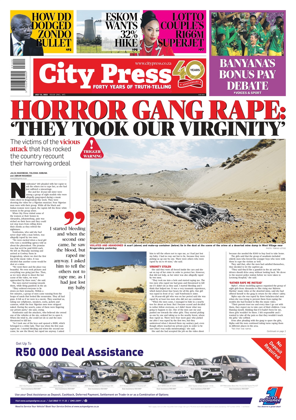 What's in City Press July 31 2022