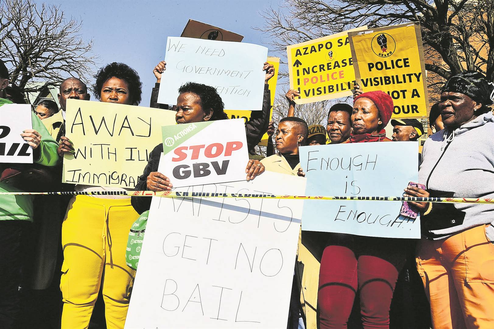 West Village people picketed outside the Krugersdorp Magistrates Court yesterday.                          Photo by Lucky Morajane