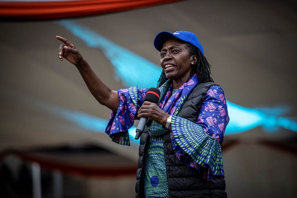 Martha Karua, addresses the crowd during a campaig