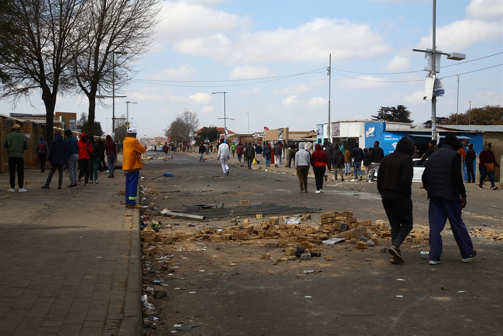 Damage in aftermath of protests in Tembisa