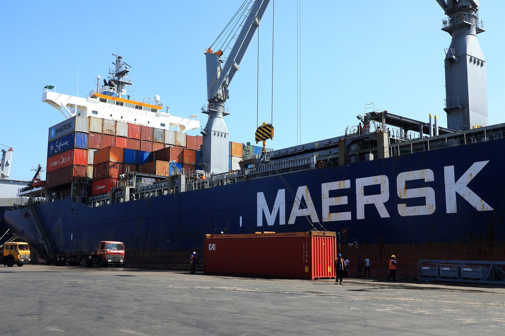 Maersk said wait times for ships at ports had eased during the quarter. Md Manik/SOPA Images/LightRocket via Getty Images.