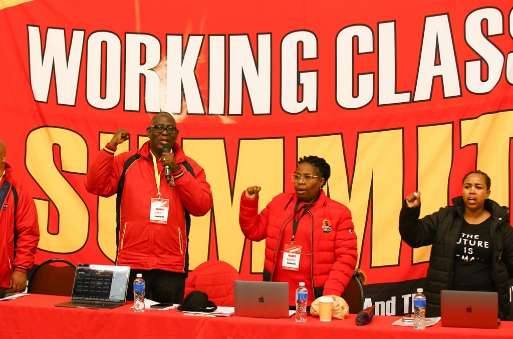 Saftu Leadership during Working Class Summit at Braamfontein Recreational Centre on August 05, 2022 in Johannesburg, South Africa. 