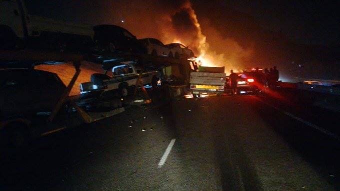Die ongeluk op die N3-hoofweg in KwaZulu-Natal.Foto: KZN-nooddienste
