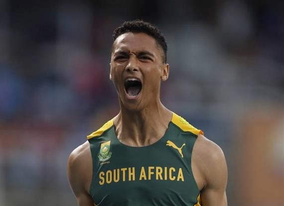 Lythe Pillay won gold for SA in the 400m final at the World Junior Championships in Cali, Colombia. Photo: Ernesto Guzman Jr/E