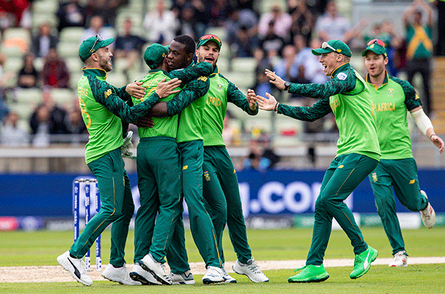 Proteas celebrating a wicket