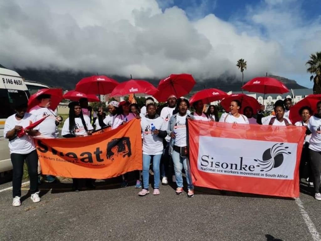 File: Sex workers at a protest in Cape Town, claiming the Commission for Gender Equality (CGE) is planning to revoke its support for the decriminalisation of sex work.