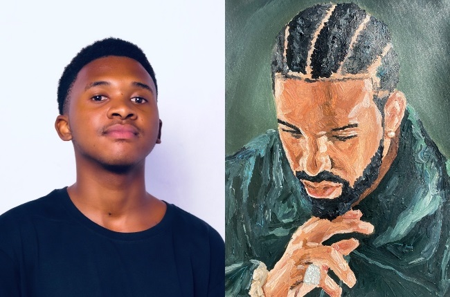 Siphesihle Ntsungwana got a shout out from Drake for his portrait. Photo: Supplied 