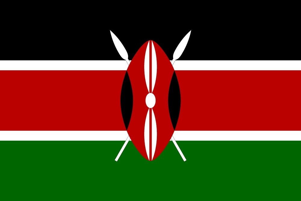 Kenia se nasionale vlag.