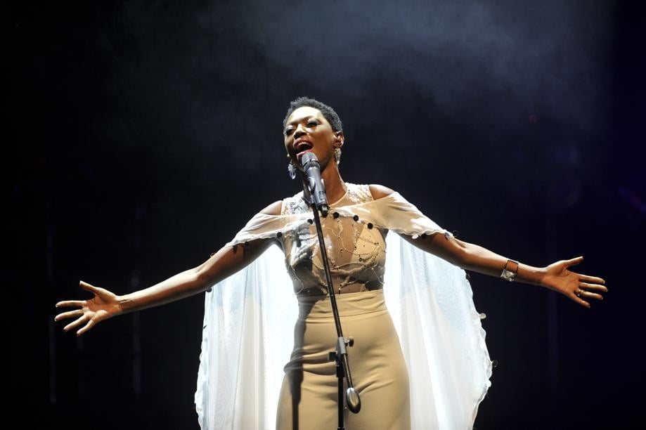 Lira on stage during her ‘Born Free’ album launch at the Lyric Theatre at Gold Reef City. PHOTOs: Lucky Nxumalo
