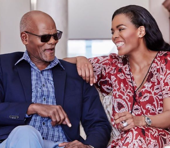 Actress Connie Ferguson and her father Fish Masilo. Photo: Instagram