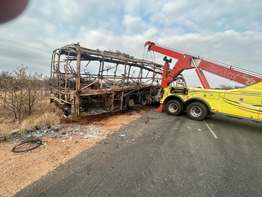 This is the scene of the deadly accident outside Musina, Limpopo.  