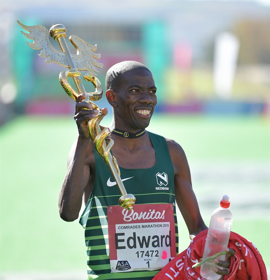 Defending Comrades Marathon champ Edward Mothibi is said to be in great shape. Photo: Gallo Images 