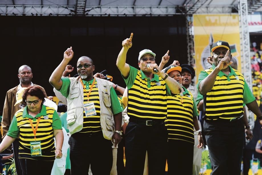 President Jacob Zuma with the ANC's NEC. Picture: Lucky Nxumalo