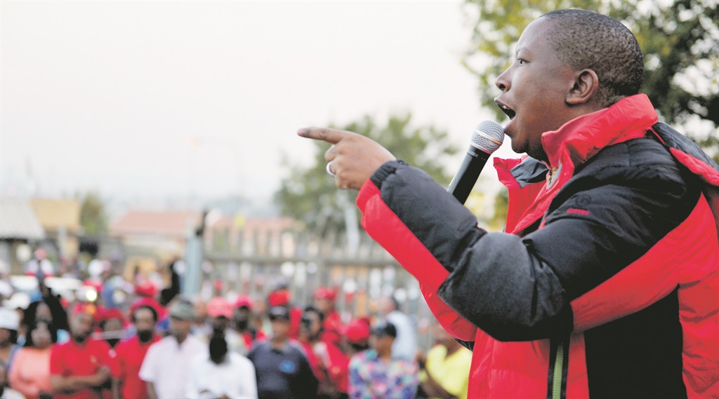 Julius Malema addresses Meadowlands residents. His party will launch its manifesto in Soweto at the end of the month  Picture: Elizabeth Sejake 