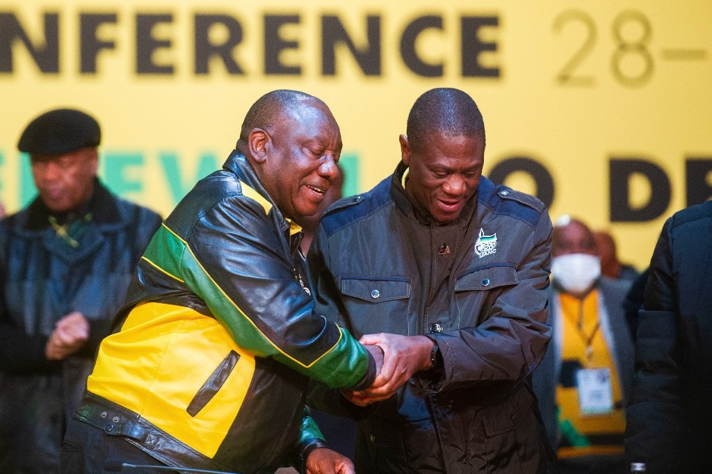President Cyril Ramaphosa with Paul Mashatile at the ANC's 6th National Policy Conference on Day 1 at Nasrec Expo on 29 July 2022 in Johannesburg.