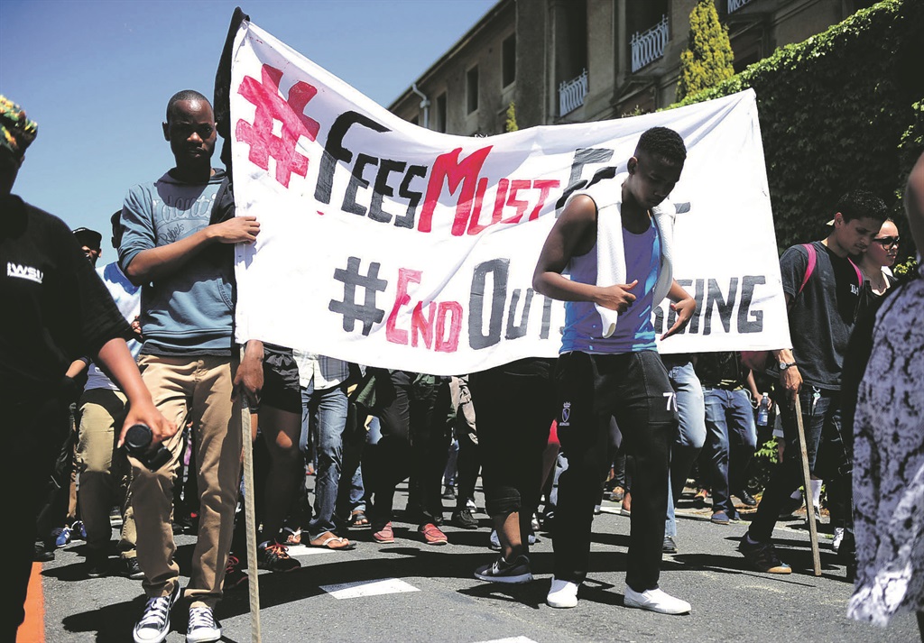 MARCH ON UCT students take their protest to the streets during the recent #FeesMustFall campaign PHOTO: Peter Abrahams 