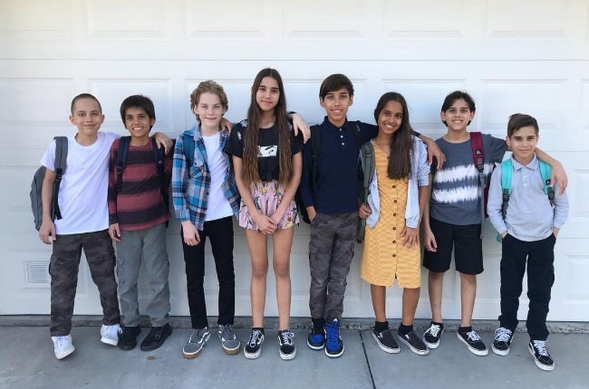 Nadya Suleman, the so-called Octomom, recently posted this pic of her octuplets' first day of Grade 8. (PHOTO: Instagram/nataliesuleman)