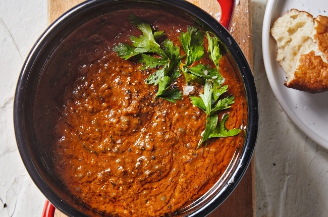 Meaty brown lentil soup | You