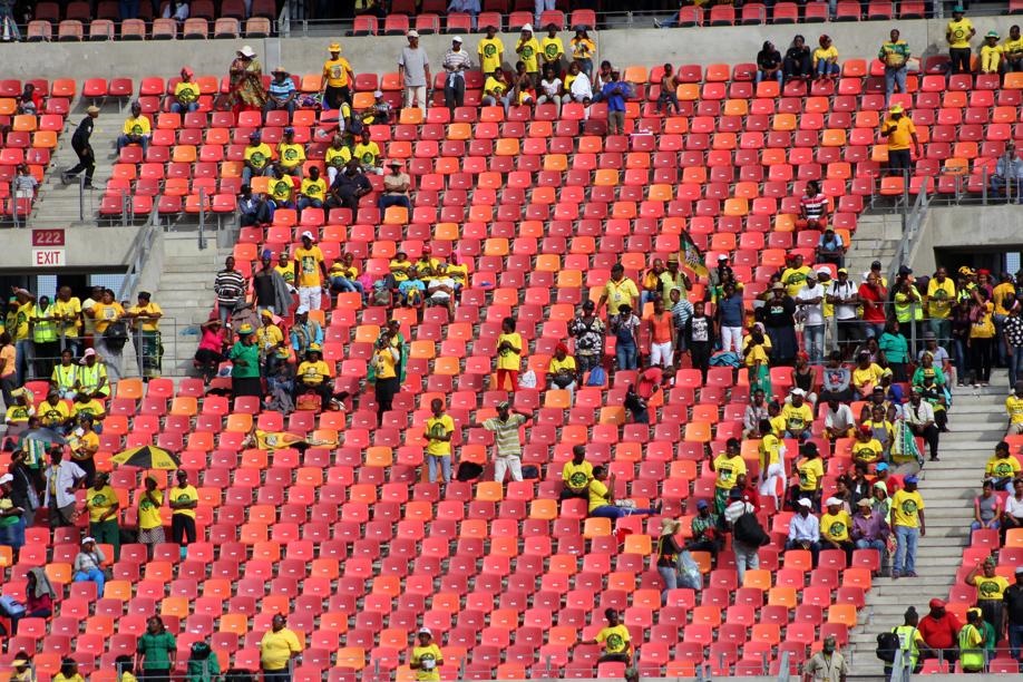 People were slow to trickle into the stadium in Port Elizabeth ahead of the ANC manifesto launch. Picture: Lucky Nxumalo