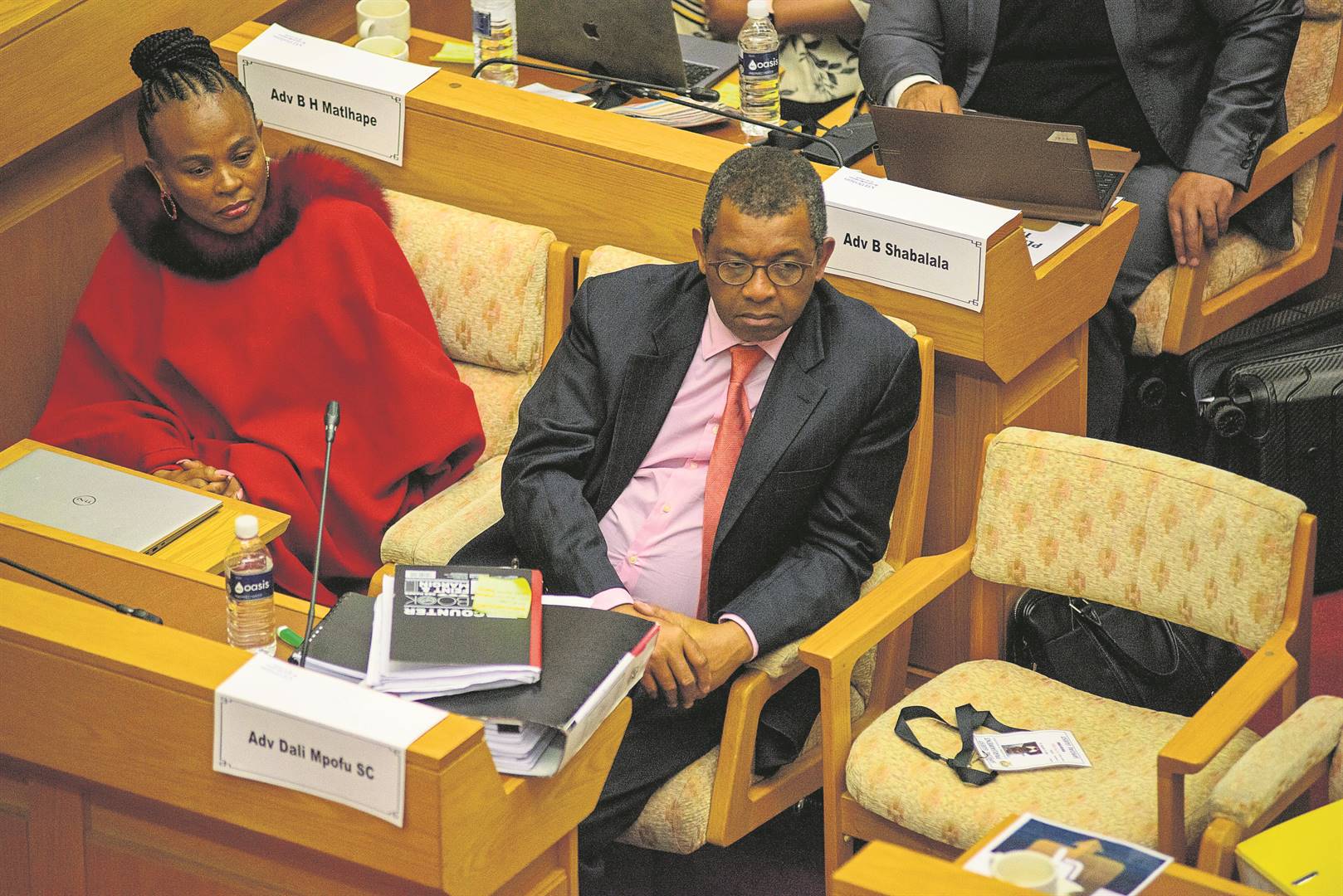 Suspended Public Protector Busisiwe Mkhwebane and her legal representative Dali Mpofu in parliament during the inquiry into her fitness to hold office. Photo by Gallo Images/ER Lombard