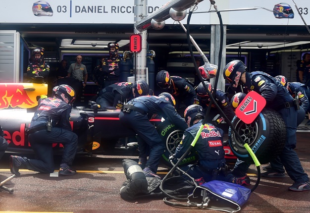 <B>CONDITIONS ARE RESPONSIBLE:</B> Red Bull chief Christian Horner blamed the cramped conditions in the Monaco pits for the team's now famous pitstop at the 2016 Monaco GP. <I>Image: AP / Andrej Isakovic/Pool</I>