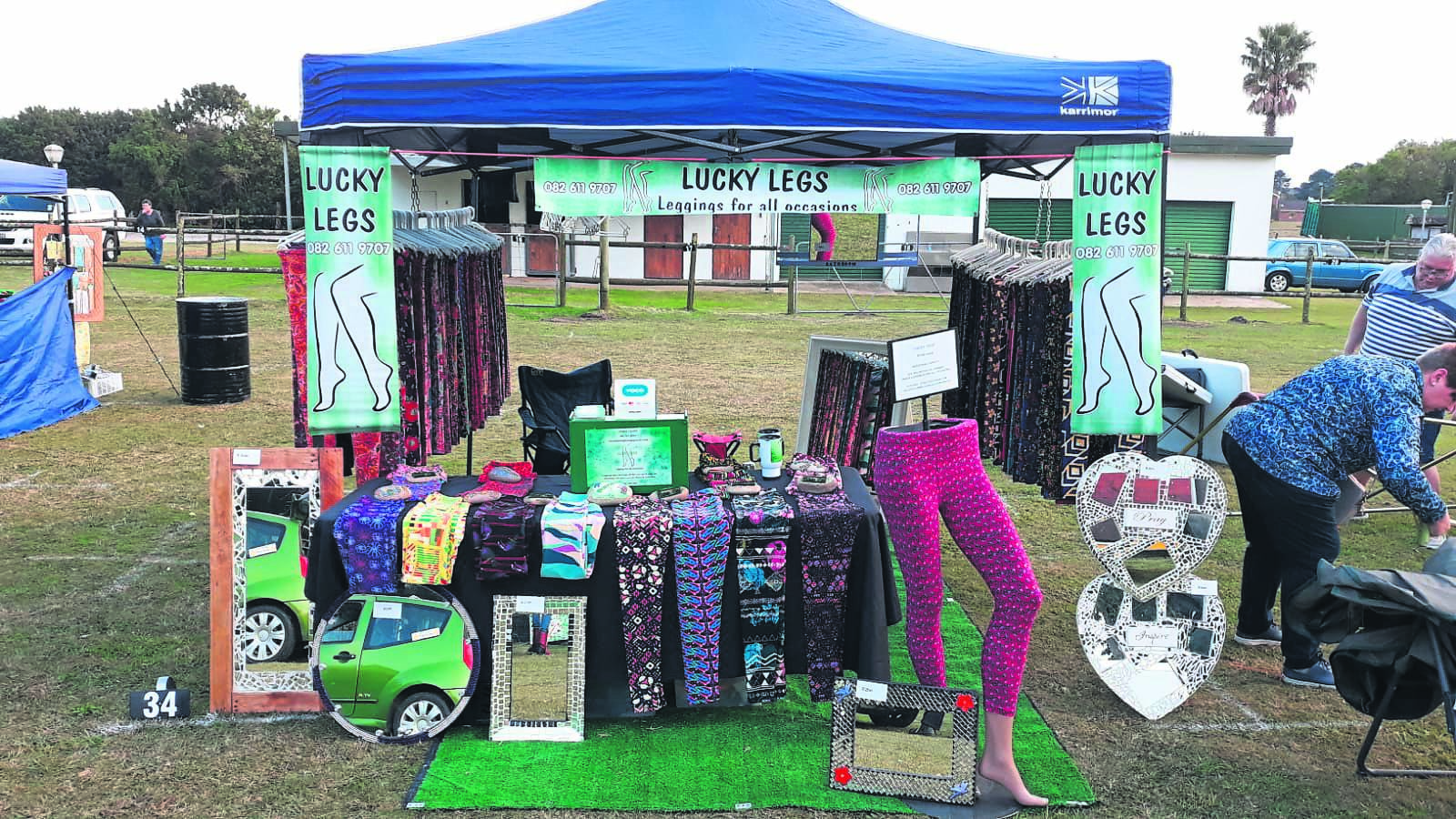 Christine Gloss’ Lucky Legs stall is always one of the most vibrant at markets. 