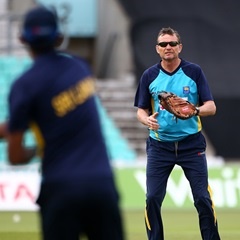 UNDERDOGS:  Sri Lanka head coach Graham Ford warms up the players during an England & Sri Lanka nets session. (Charlie Crowhurst, Getty Images)