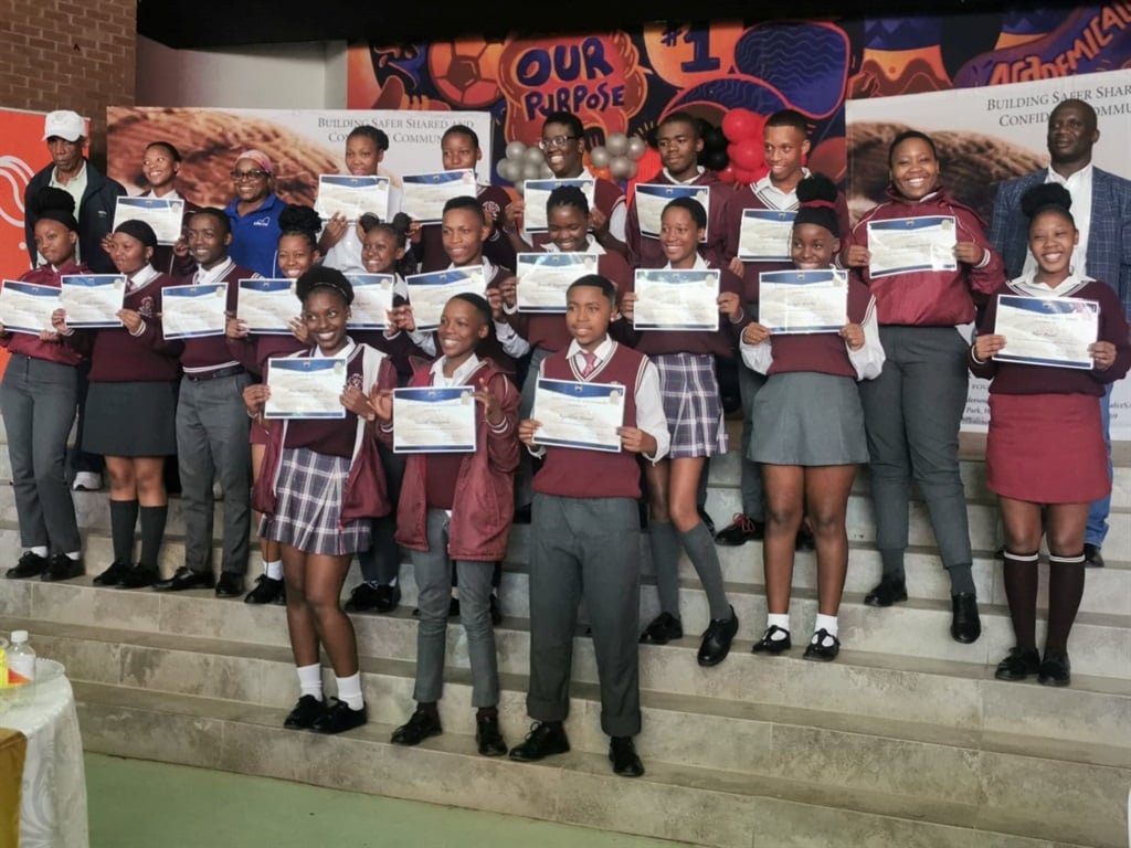 Pupils from Kelekitso Secondary School and Forte Secondary School in Soweto who just graduated from the Crime Prevention Communities and Justice Programme.