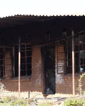 A school that was set alight during protests in Vuwani, Limpopo. (News24 Correspondent)