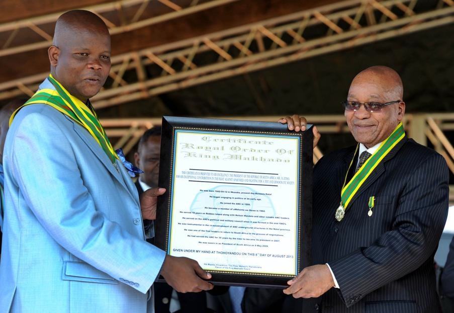 King of the Vhavenda, Khosikhulu Toni Mphephu Ramabulana and President Jacob Zuma. Picture: File