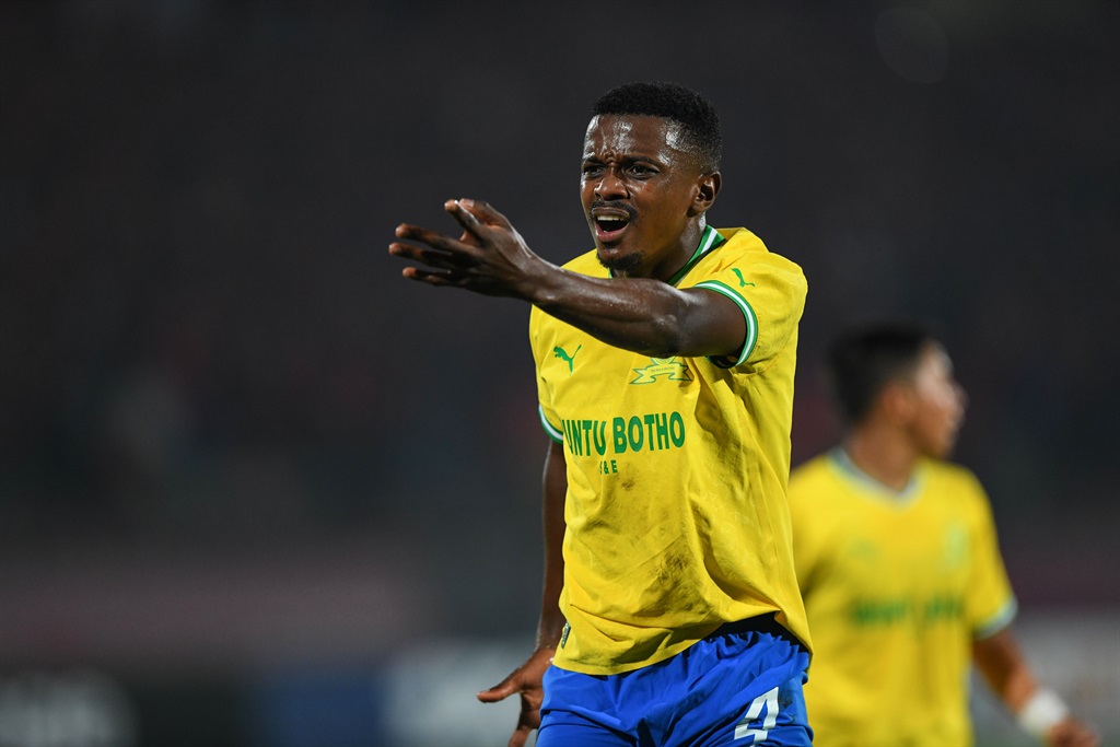 CAIRO, EGYPT - FEBRUARY 25: Teboho Mokoena of Mamelodi Sundowns during the CAF Champions League match between Al Ahly and Mamelodi Sundowns at Al Salam Stadium on February 25, 2023 in Cairo, Egypt. (Photo by Ahmed Hassan/Gallo Images)
