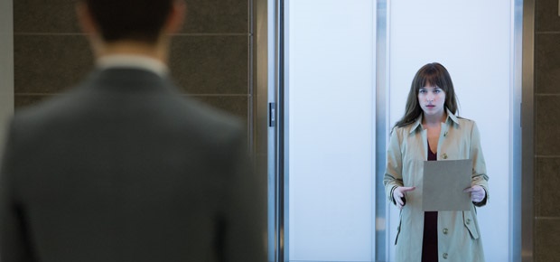Anastasia Steele meets Christian Grey (Universal Pictures)