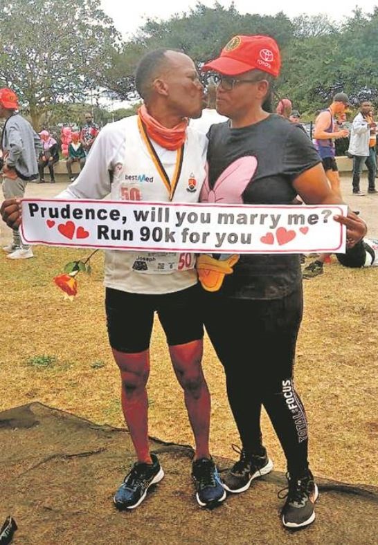 CUTE: Joseph Ndlovu’s proposed to his now fiancee, Prudence Dick, who is happy to spend the rest of her life with him.