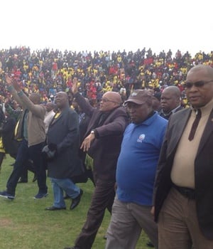 President Jacob Zuma arrives at Kaizer Sebothelo Stadium in Botshabelo on Saturday (May14 2016). Picture: Hlengiwe Nhlabathi
