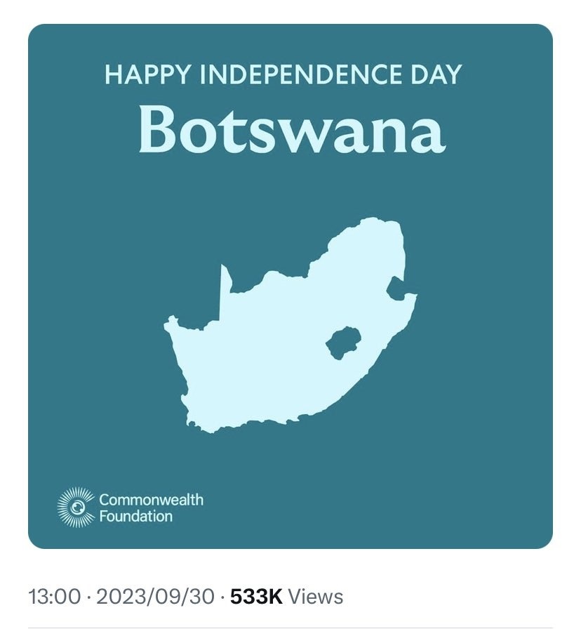 La Commonwealth Foundation pide disculpas a Botswana y Sudáfrica por el error cometido en su mensaje del Día de la Independencia