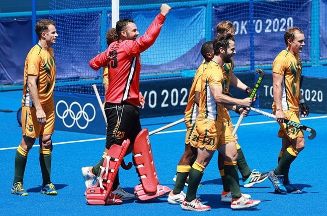 Today's  Latest Daily  News South Africa's hockey men celebrate victory over Germany at Tokyo Olympics (Getty)