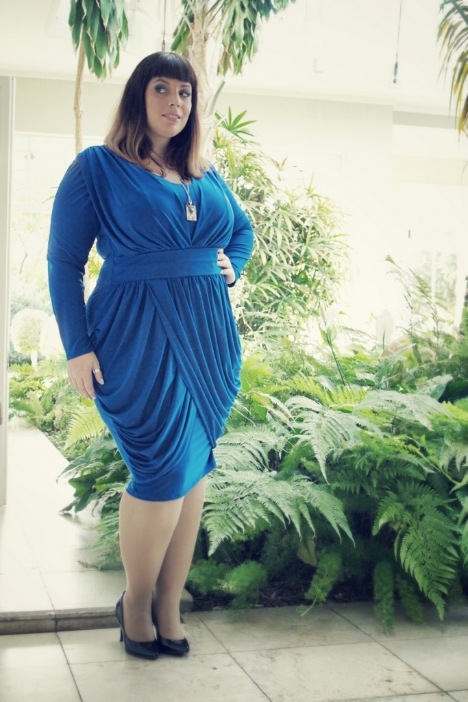 blue dress, fashion, curvy