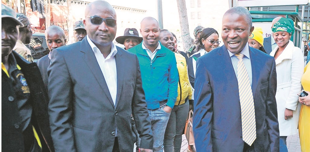 Mpumalanga Premier David Mabuza (right) outside the North Gauteng High Court during the hearing of his civil case against Mathews Phosa last week. Picture: Veli Nhlapho 