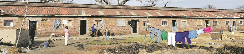 A dilapidated hostel at the Grootvlei mine in Springs is home to a few mine workers who used to work at the mine. They have no food and are surviving on donations  PHOTO: Felix Dlangamandla  