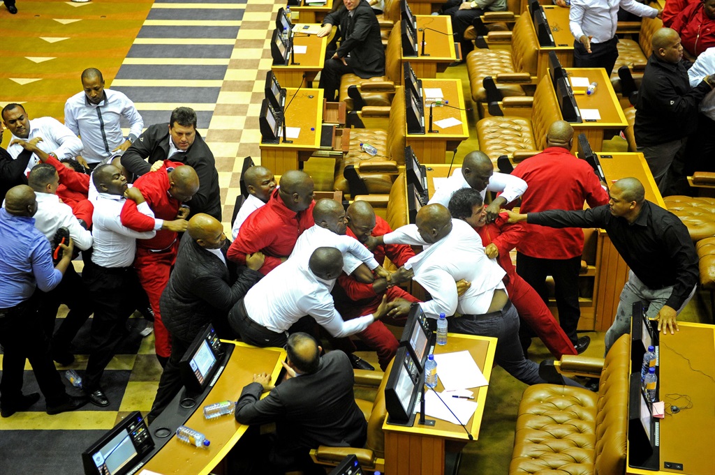 Fracas in the National Assembly. Picture: Lerato Maduna 